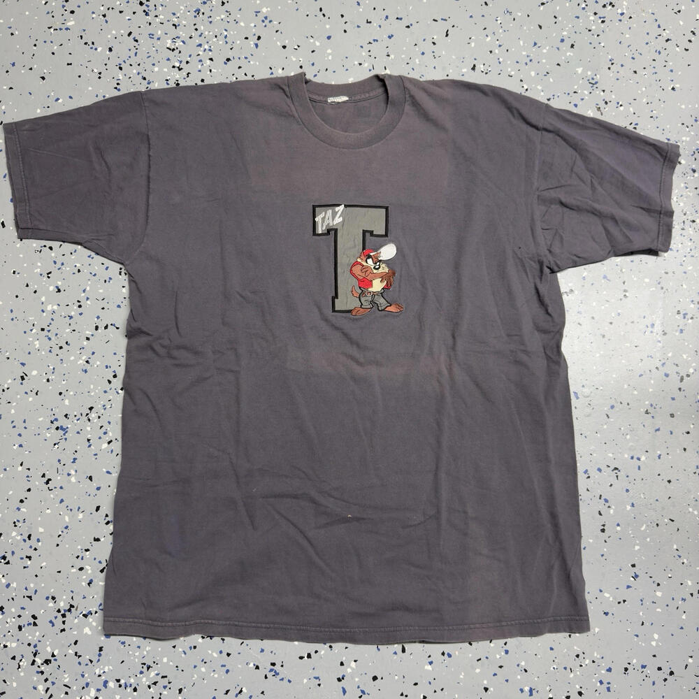 Vintage 1998 Looney Tunes Taz Street Embroidered Shirt - Fits 2XL men